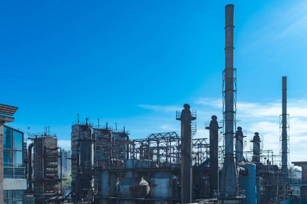 Waste factory in sunny day