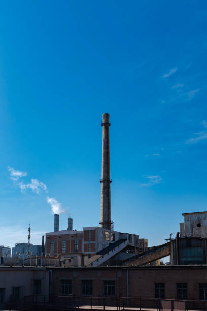 Waste factory in sunny day