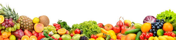 istock Beautiful berries, vegetables, fruits isolated on white 1367483848