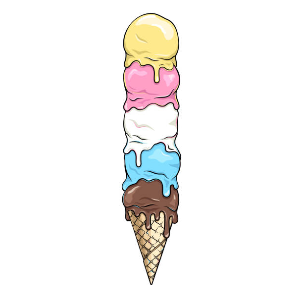 Ice cream cone vector art illustration