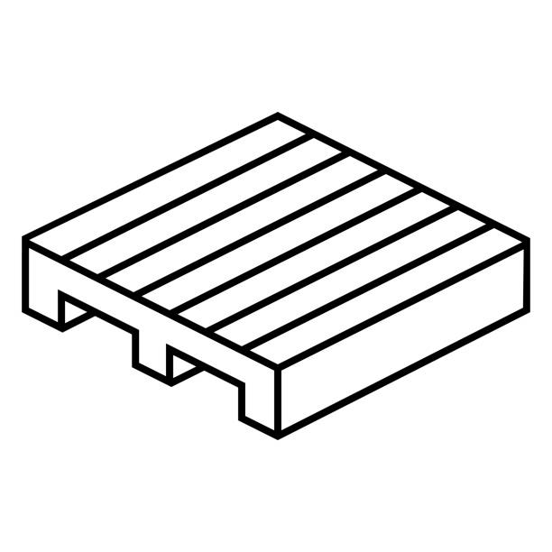 illustrations, cliparts, dessins animés et icônes de palette pour le transport de marchandises volumineuses, palette isométrique en bois pour le transport de rokla - isolated on brown