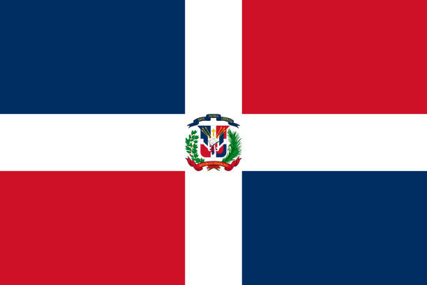 ドミニカ共和国の国旗ベクトルイラストの旗 - dominican republic点のイラスト素材／クリップアート素材／マンガ素材／アイコン素材
