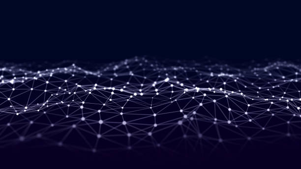 istock A wave of dots and lines of network connection. Technological background. 3D rendering. 1367496560
