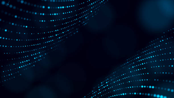 istock Digital background with movement of glowing particles. Complex technologies of big data. 3D rendering. 1367497290