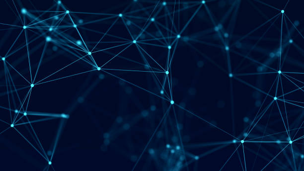 istock Abstract blue futuristic background. Technological wave of information data flow. 3D rendering. 1367497387