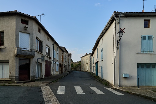 sleepy and deserted village Sanxay in France