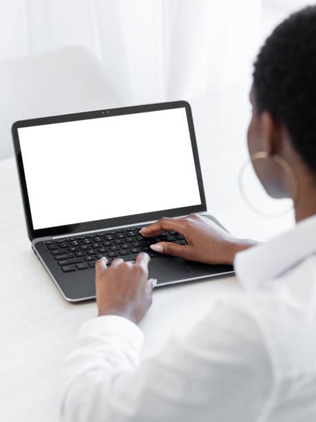 istock laptop working remote job woman mockup screen 1367506816