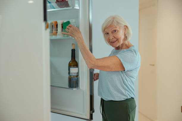istock Good looking elderly female leading healthy lifestyle at home 1367511607