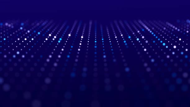 istock Digital background with movement of glowing particles. Complex technologies of big data. 3D rendering. 1367512700