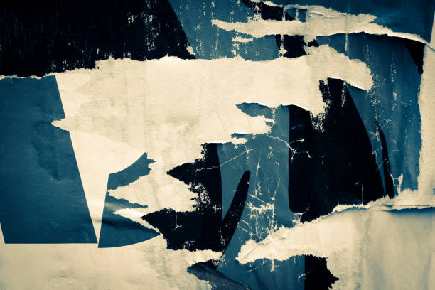 istock Old ripped torn crumpled posters grunge textures backgrounds 1367513788