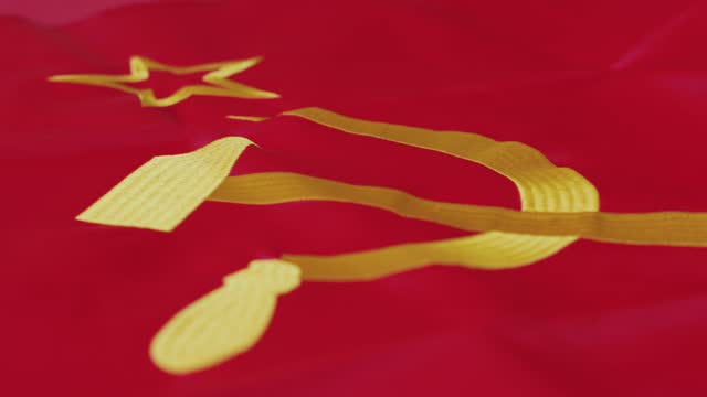 Soviet Russia flag of communism with hammer and sickle