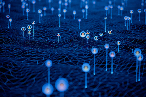 3D anonymous people avatars in virtual terrain.