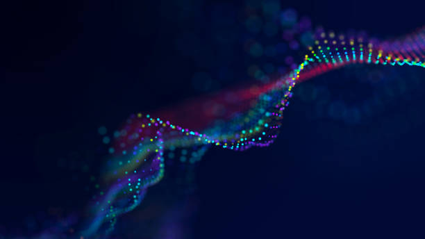 istock Abstract wave of musical sounds. Smooth information transfer. 3D rendering. 1367523320