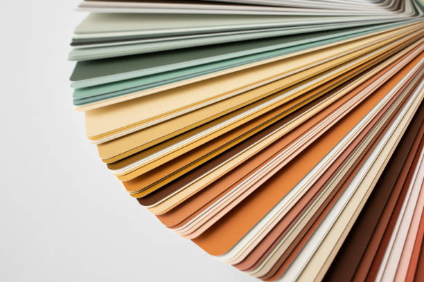 istock Paper color sample palette catalogue for paints on white background. 1367538731