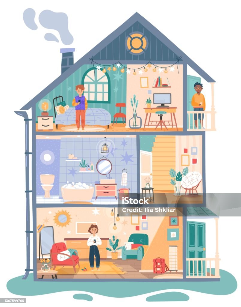 Vector Secton Home Section House Vector Concept Stock Illustration - Download Image Now ...