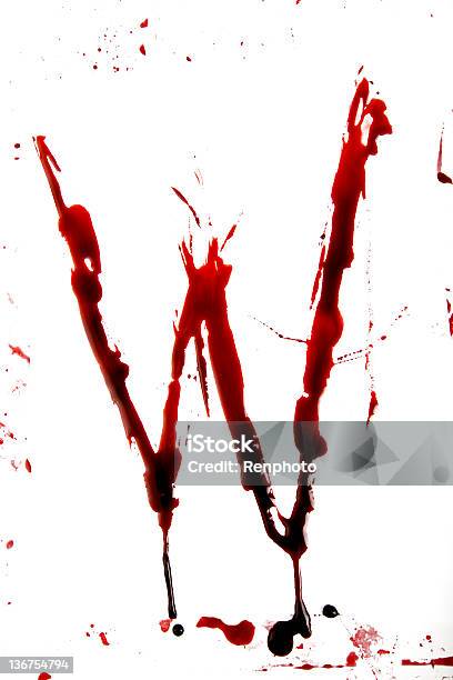 Dripping Bloody Alphabet W Stock Photo - Download Image Now - Letter W, Blood, Paint