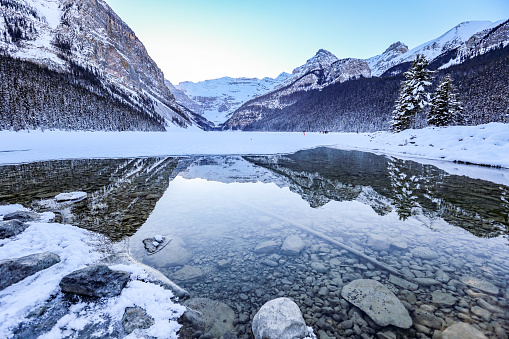 water reflection of a frozen water landscape
