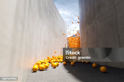 istock Surreal abstract flow of large amount of spheres 1367549950