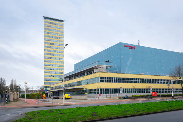 The Hague, Netherlands - January 2022: World Forum building and residential tower \