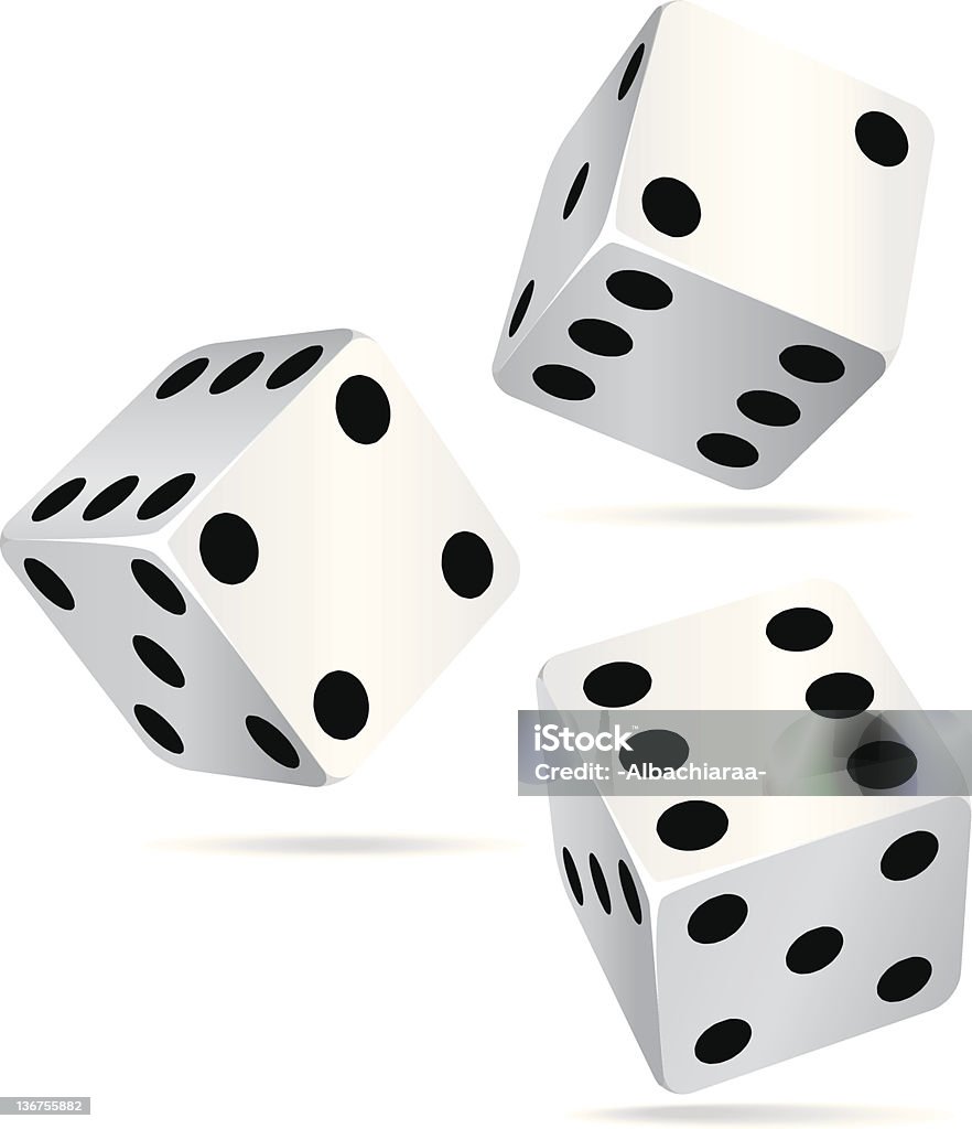 Ba Xúc Xắc Bị Cô Lập Trên Nền Trắng Hình minh họa Sẵn có - Tải ...