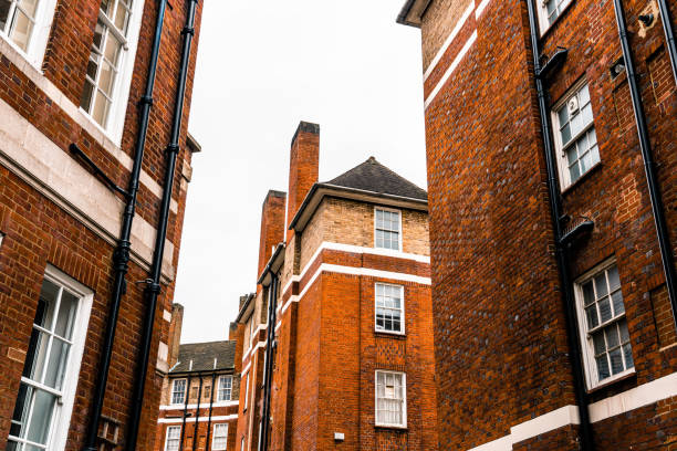 Brick apartment block in London