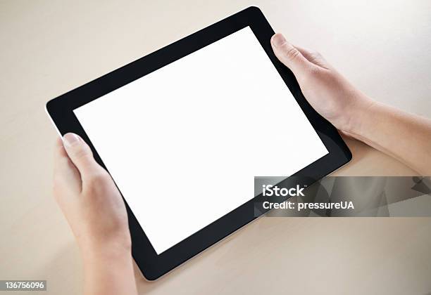 Showing Electronic Tablet Pc Stock Photo - Download Image Now - Adult, Blank, Blank Screen