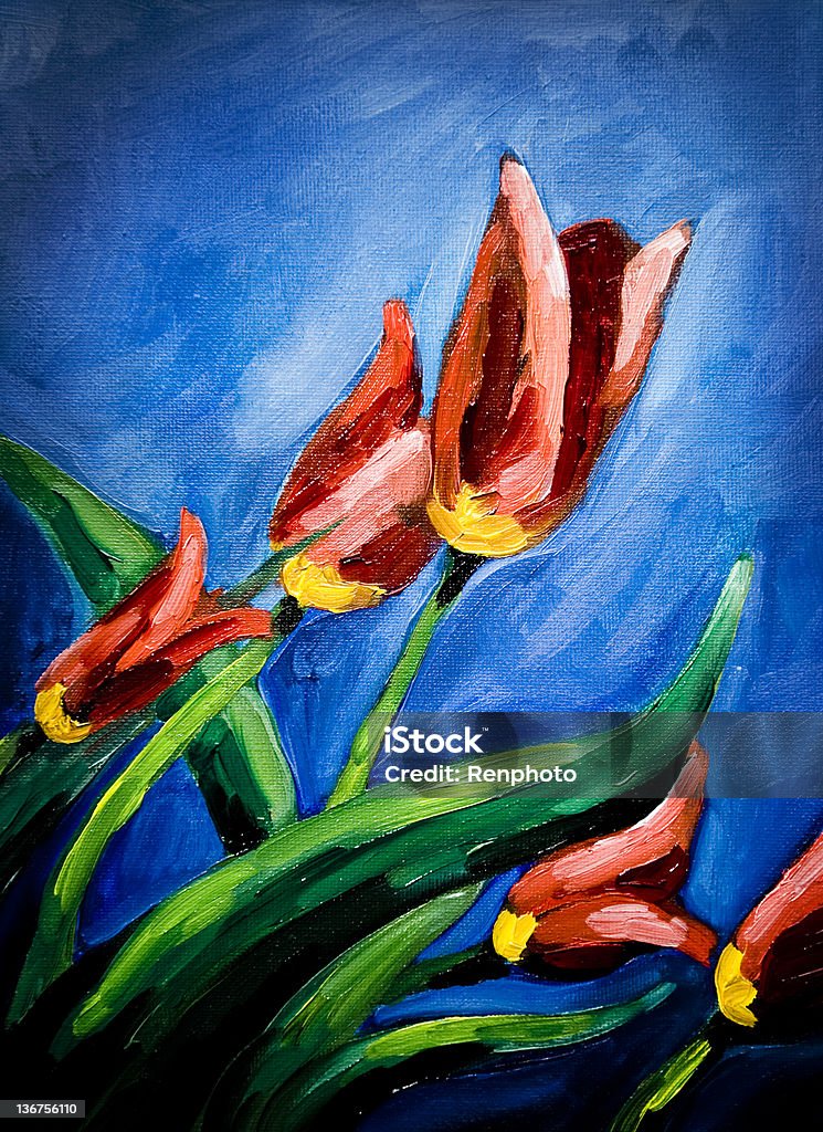 Peinture à l'huile: Tulipes - Illustration de Art pictural libre de droits
