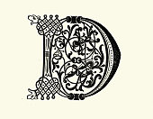 istock Ornate capital letter D initial 1367564411