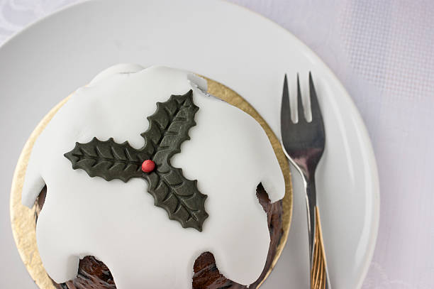 istock Traditional English Christmas pudding cake 136756654