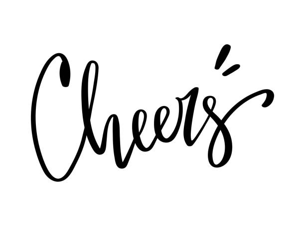 Lettering hand drawn quote Cheers Lettering hand drawn quote Cheers, isolated on white background cheering illustrations stock illustrations