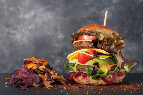 Vegan Burger with Organic Potato Chips