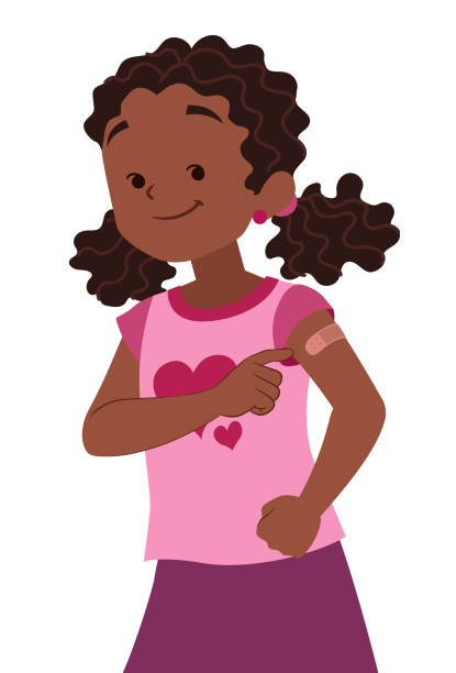 illustrazioni stock, clip art, cartoni animati e icone di tendenza di immunizzazione infantile - human hand thumbs up african descent white background