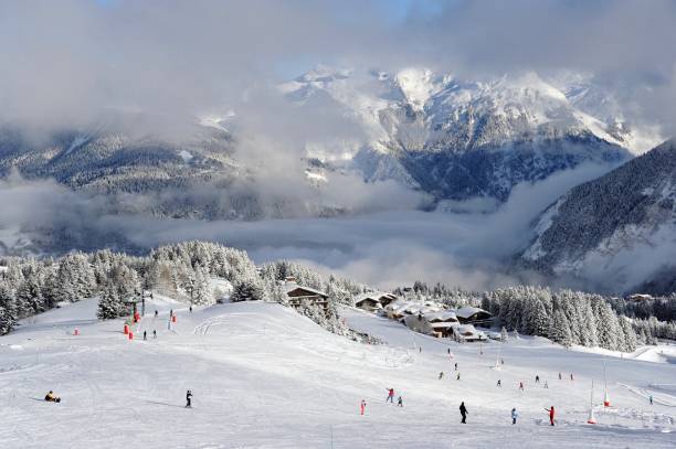 istock Courchevel ski resort by winter 1367576943