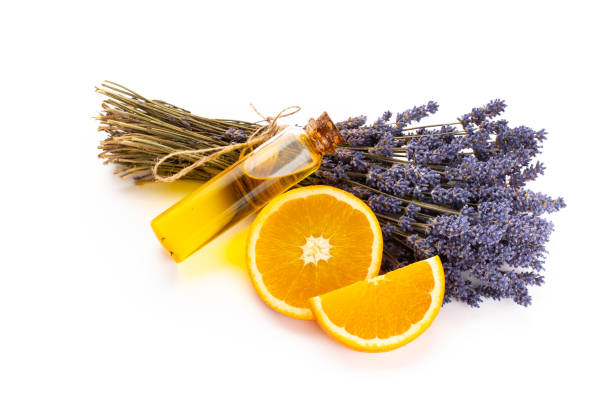 istock lavender spa products with dried lavender flowers on a isolated background. 1367580558