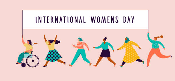 International women's day design and illustration vector art illustration