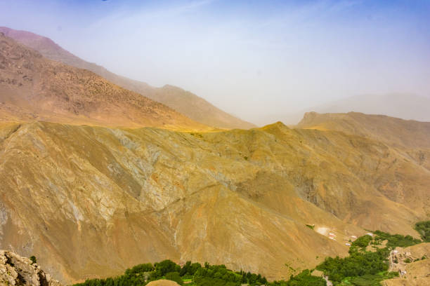 Fog over the road in the Atlas Road, Morocco