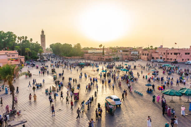 marrakech - jema el fna - fotografias e filmes do acervo