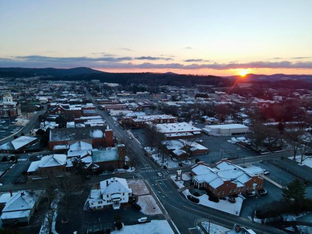 istock Sunrise Snow Small Town 1367589492