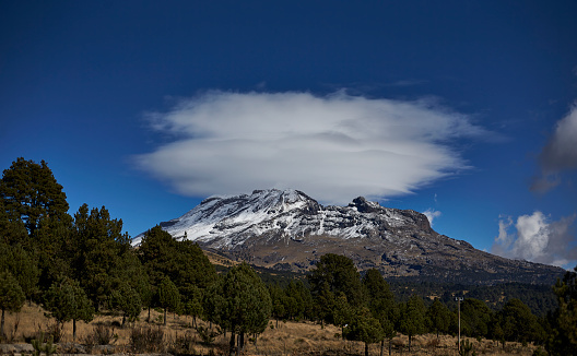 Morning view of the Iztaccihuatl volcano