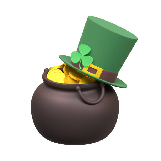 istock A pot of gold and a leprechaun's hat 1367599455