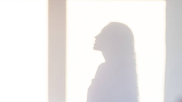 istock Lights shadows. Abstract light, black shadow overlay from window on white texture wall. Sunlight architecture background. Textures Light reflection from the window. 1367605285