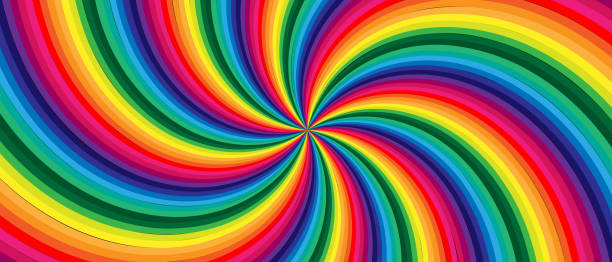 illustrazioni stock, clip art, cartoni animati e icone di tendenza di sfondo contorto di colore arcobaleno. sfondo a spirale di colore. illustrazione vettoriale eps 10 - 2786