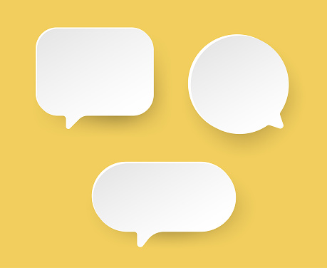 Vector illustration of a set of speech bubbles or thought balloons with copy space.