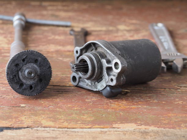 istock starter repair parts and tools on table 1367613498