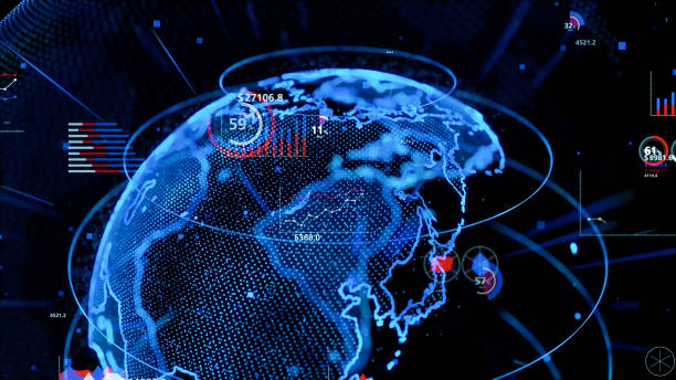 istock Global network concept and various charts. Science technology. Financial technology. Fintech. 1367614423