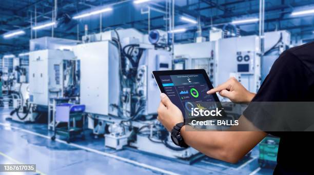 Smart Industry Control Concept Stock Photo - Download Image Now - Internet of Things, Factory, Fuel and Power Generation