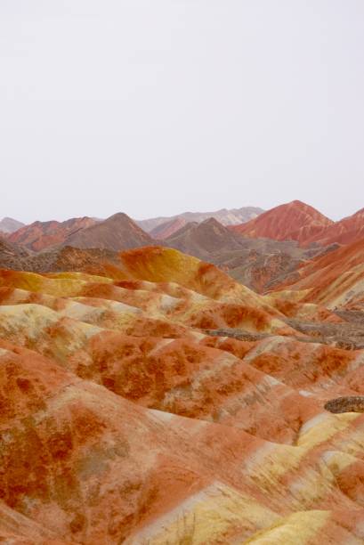 Zhangye National Geopark in Gansu, China Zhangye Qicai Danxia Scenic Spot in Gansu, China danxia landform stock pictures, royalty-free photos & images