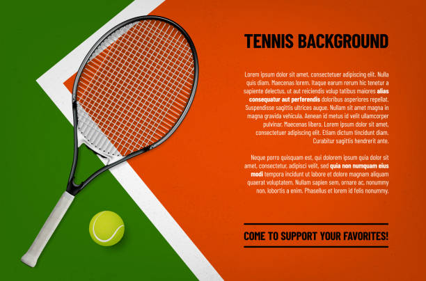 ilustrações de stock, clip art, desenhos animados e ícones de background for your tennis design with racket and ball - tennis