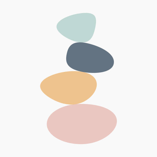 równowaga wykonana z kolorowych kamieni. koncepcja równowagi. - balance stock illustrations