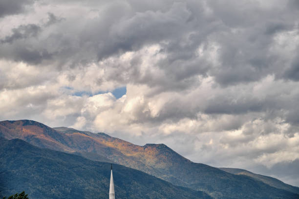 Bursa grand mountain, local name is uludag, mountain peak and cloudscape over it.